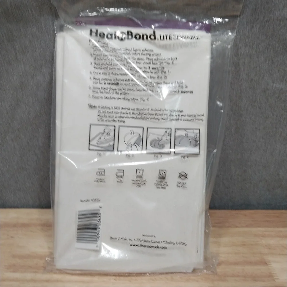 HeatnBond Lite Sewable Iron-On Adhesive Value Pack 4 Sheets 5yd White